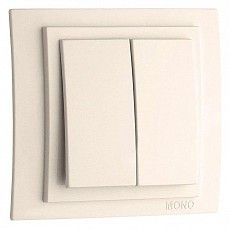 Выключатель двухклавишный mono electric larissa 103-010125-102